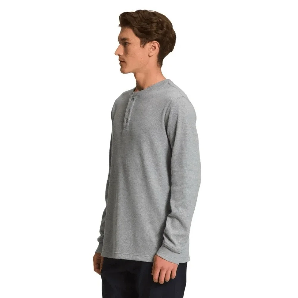 The North Face Terrain Waffle Knit Henley In Meld Gray Heather Men Size XL